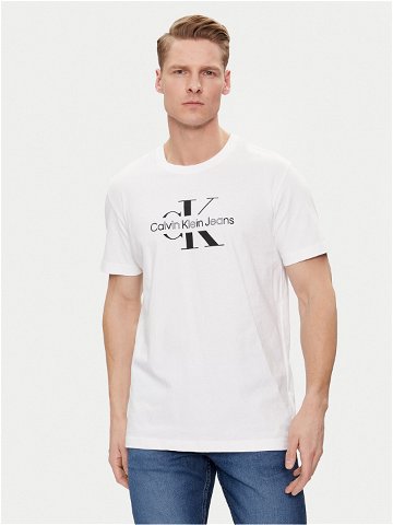 Calvin Klein Jeans T-Shirt Distrupted J30J325190 Bílá Regular Fit
