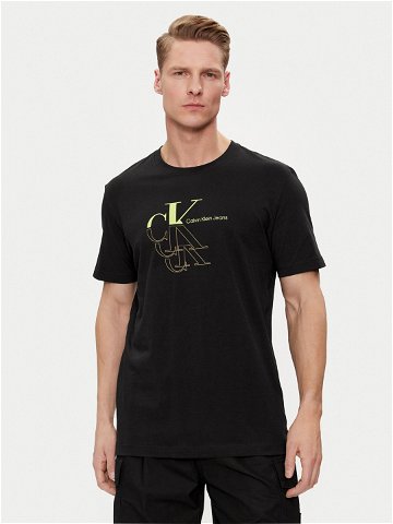 Calvin Klein Jeans T-Shirt Monogram Echo J30J325352 Černá Regular Fit