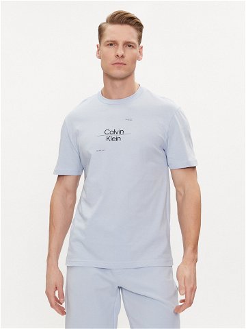Calvin Klein T-Shirt Line Logo K10K112489 Modrá Regular Fit