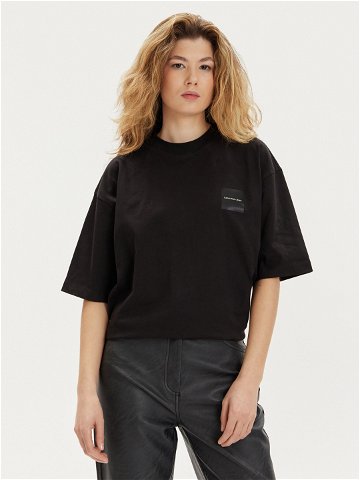 Calvin Klein Jeans T-Shirt Warp Logo J20J223166 Černá Boyfriend Fit