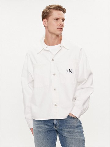 Calvin Klein Jeans džínová košile J30J324869 Bílá Relaxed Fit
