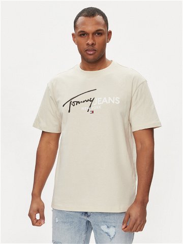 Tommy Jeans T-Shirt Spray Pop Color DM0DM18572 Béžová Regular Fit