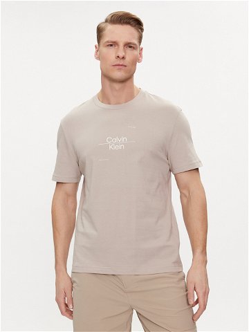 Calvin Klein T-Shirt Line Logo K10K112489 Béžová Regular Fit