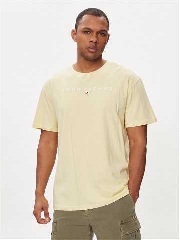 Tommy Jeans T-Shirt Linear Logo DM0DM17993 Žlutá Regular Fit