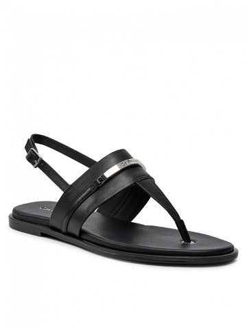 Calvin Klein Sandály Flat Tp Sandal Metal Bar Lth HW0HW02031 Černá
