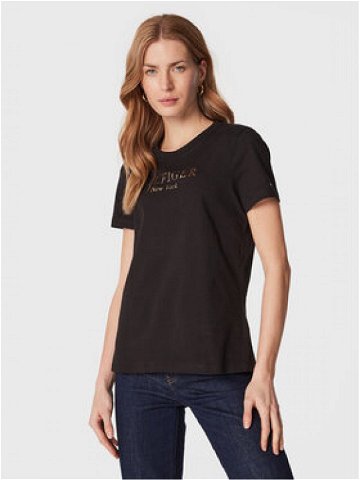 Tommy Hilfiger T-Shirt Foil WW0WW37194 Černá Regular Fit