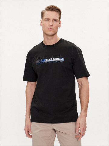 Calvin Klein T-Shirt Raised Linear Logo K10K112490 Černá Regular Fit