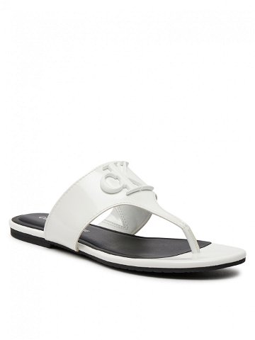Calvin Klein Jeans Žabky Flat Sandal Slide Toepost Mg Met YW0YW01342 Bílá