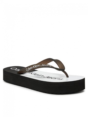 Calvin Klein Jeans Žabky Beach Sandal Flatform Monologo YW0YW01617 Černá