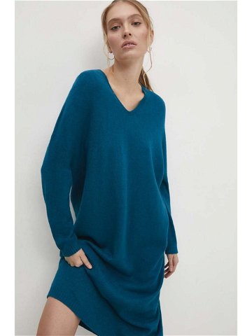 Šaty Answear Lab tyrkysová barva mini oversize
