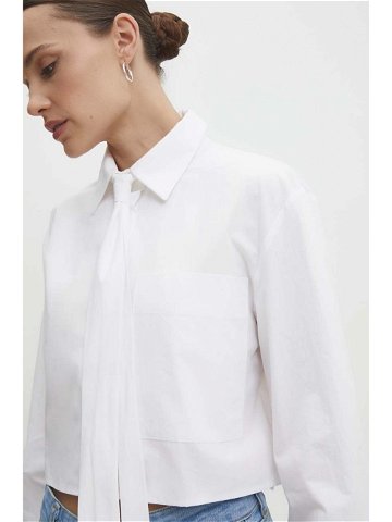 Bavlněná košile Answear Lab bílá barva regular s klasickým límcem