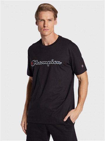 Champion T-Shirt Script Logo Embroidery 218007 Černá Regular Fit
