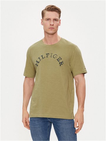 Tommy Hilfiger T-Shirt Arched MW0MW34432 Zelená Regular Fit