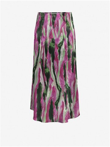 Zeleno-růžová dámská saténová maxi sukně ONLY Nathalie