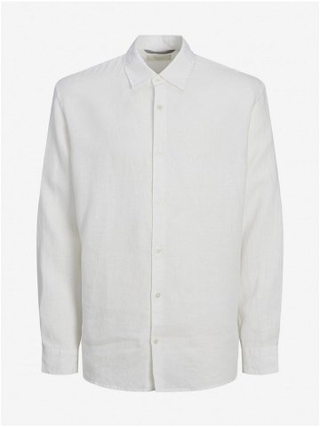 Bílá pánská lněná košile Jack & Jones Lawrence