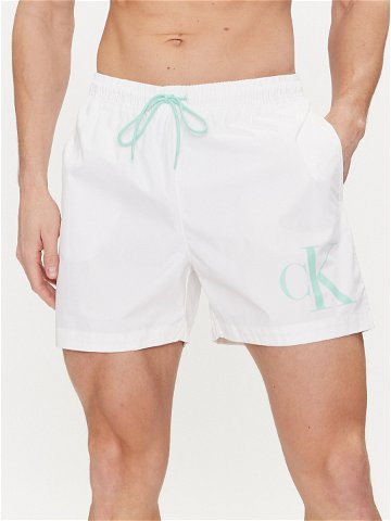 Calvin Klein Swimwear Plavecké šortky KM0KM01003 Bílá Regular Fit