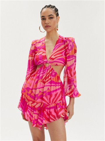 Nissa Letní šaty RC14805 Růžová Regular Fit