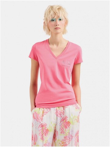 Růžové dámské tričko Armani Exchange