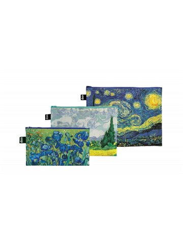 Loqi Vincent van Gogh – The Starry Night A Wheatfield With Cypresses Irises Recycled Zip Pocket Set