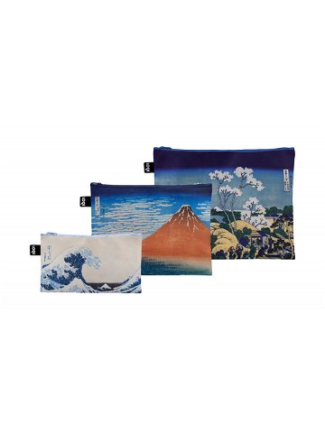 Loqi Katsushika Hokusai – Fuji from Gotenyama Red Fuji & Wave Recycled Zip Pockets