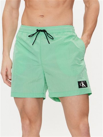 Calvin Klein Swimwear Plavecké šortky KM0KM00980 Zelená Regular Fit