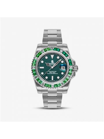 A BATHING APE Type 1 Bapex Crystal Stone Watches Green