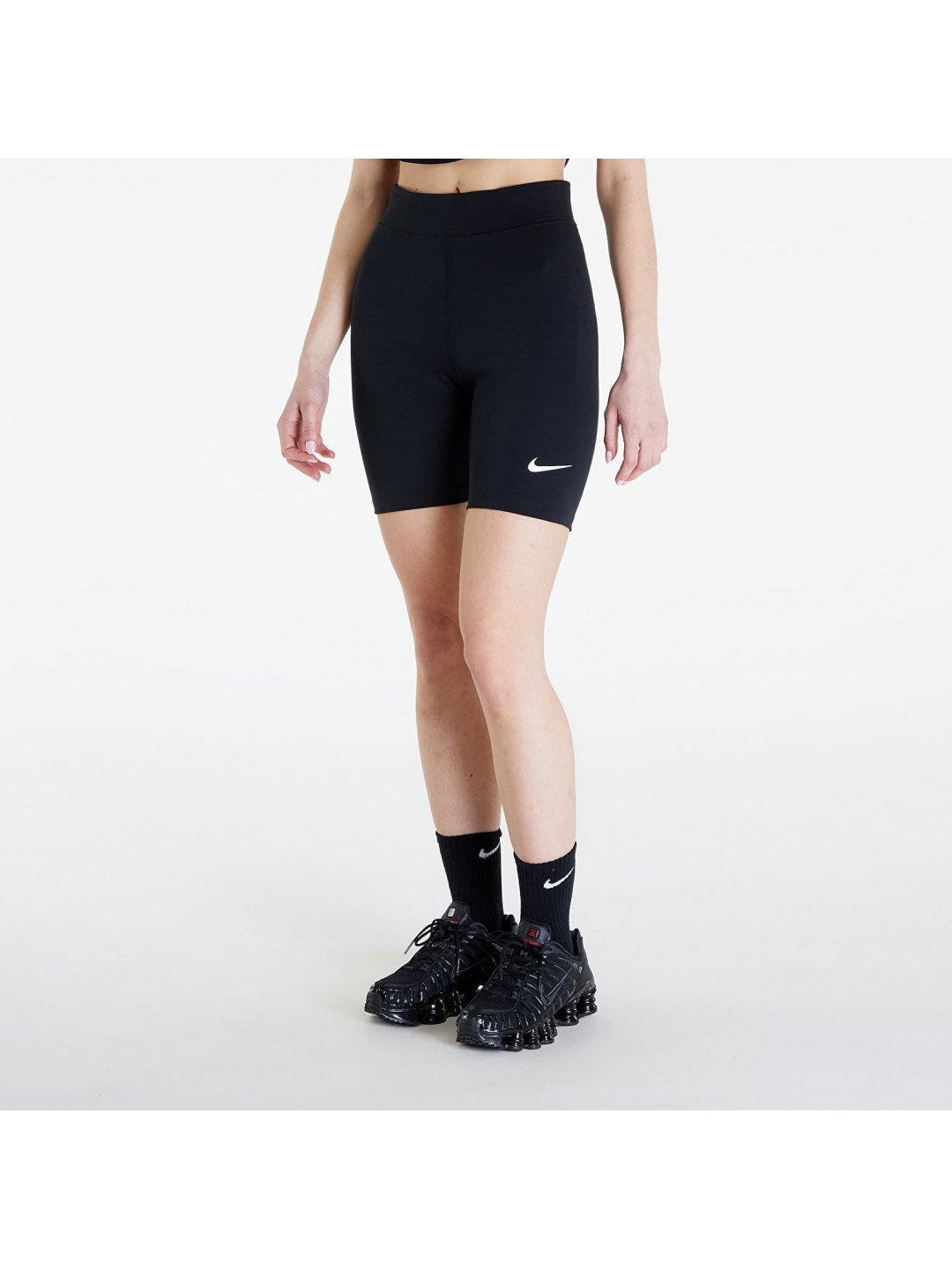 Nike Sportswear Classics Women s High-Waisted 8 quot Biker Shorts Black Sail