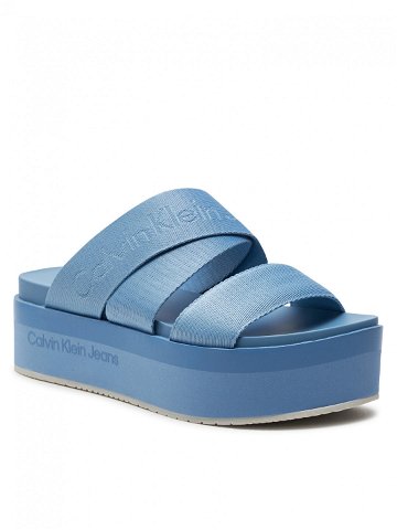 Calvin Klein Jeans Nazouváky Flatform Sandal Webbing In Mr YW0YW01361 Modrá