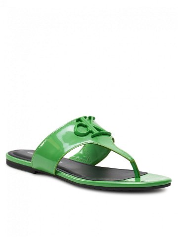 Calvin Klein Jeans Žabky Flat Sandal Slide Toepost Mg Met YW0YW01342 Zelená
