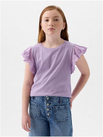 Fialové holčičí tričko s volány GAP