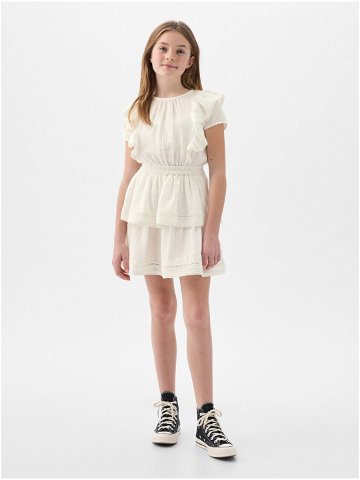 Bílé holčičí šaty s volány GAP