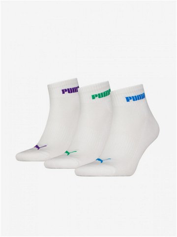 Puma Ponožky 3 páry Bílá