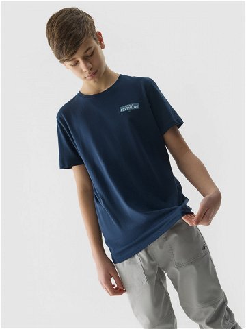 Chlapecké tričko z organické bavlny s potiskem – tmavě modré