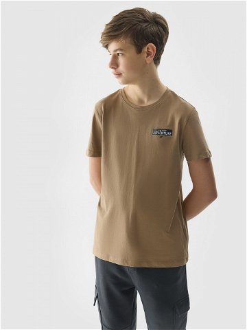 Chlapecké tričko z organické bavlny s potiskem – hnědé
