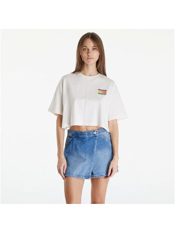 Tommy Jeans Oversized Cropped Summer Flag Tee Ancient White