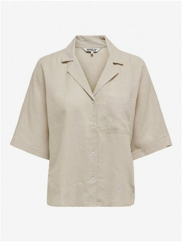 Krémová dámská košile s příměsí lnu ONLY Tokyo