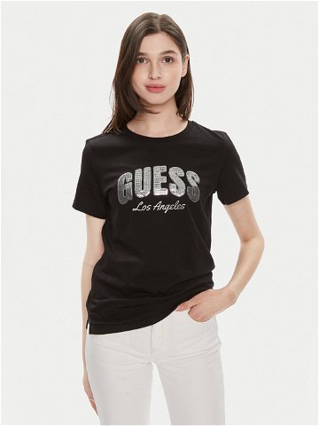 Guess T-Shirt Ss Rn Sequins Logo T W4GI31 I3Z14 Černá Regular Fit
