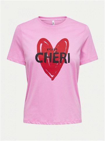 ONLY T-Shirt Loovi 15316996 Růžová Regular Fit