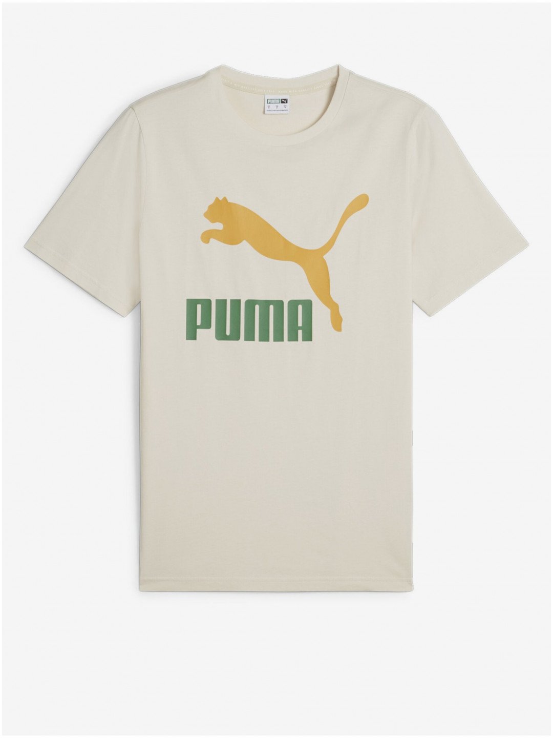 Krémové pánské tričko Puma Classics Logo Tee