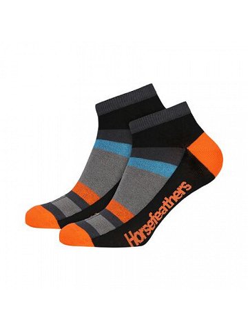 HORSEFEATHERS Ponožky Row – orange BLACK velikost 8 – 10