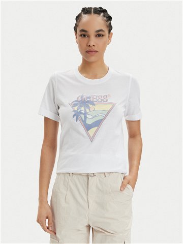 Guess T-Shirt Ss Rn Beach Triangle W4GI32 JA914 Bílá Regular Fit