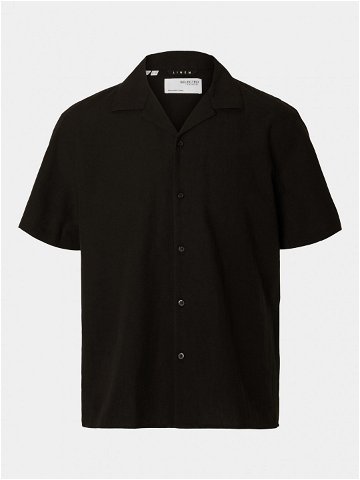 Selected Homme Košile New Linen 16092978 Černá Relaxed Fit