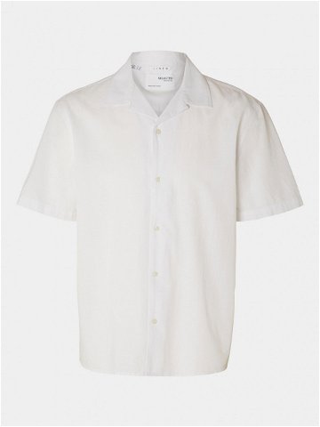 Selected Homme Košile New Linen 16092978 Bílá Relaxed Fit