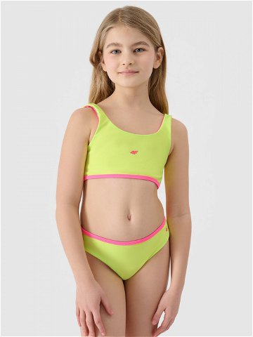 Dívčí dvoudílné plavky – zelené růžové