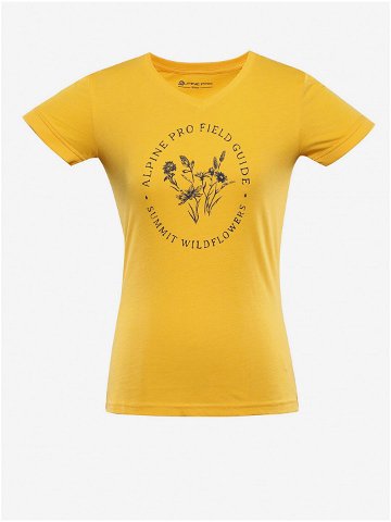 Žluté dámské rychleschnoucí tričko ALPINE PRO NEGA