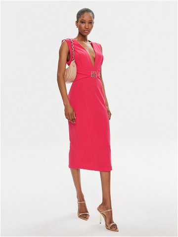 Rinascimento Koktejlové šaty CFC0118264003 Růžová Slim Fit
