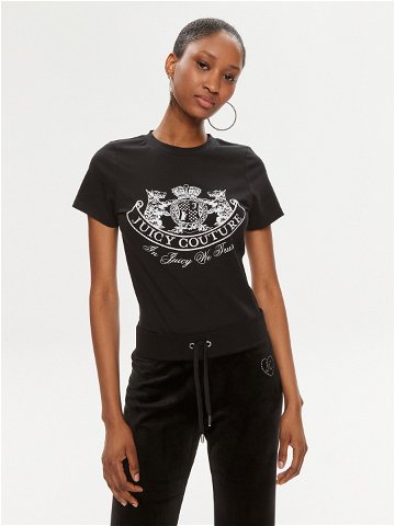 Juicy Couture T-Shirt Enzo Dog JCBCT224816 Černá Slim Fit