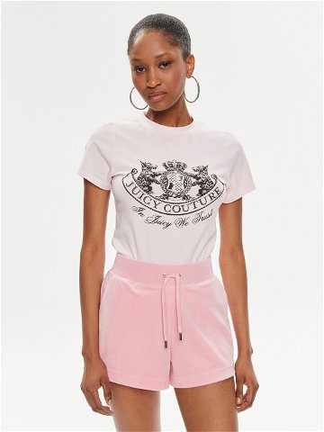 Juicy Couture T-Shirt Enzo Dog JCBCT224816 Růžová Slim Fit