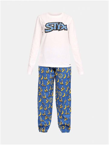 Modro-bílé dámské pyžamo Styx Banány