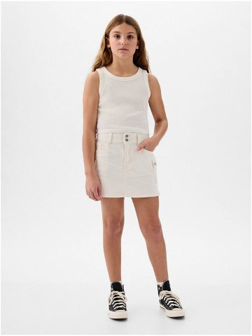 Bílá holčičí džínová mini sukně GAP